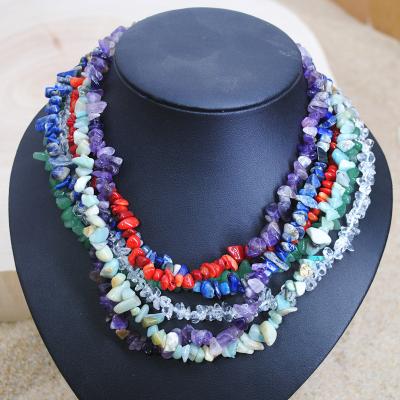 China Europe and America natural gravel gem beads irregular necklace for sale