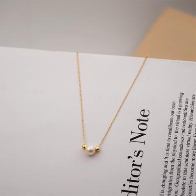 China Europe and America Natural White Freshwater Cultured Pearl Station Necklace for sale