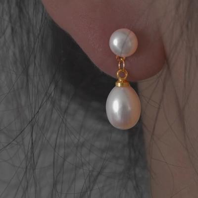 China CLASSIC Baroque Natural Freshwater Pearl Dangle Earrings for sale