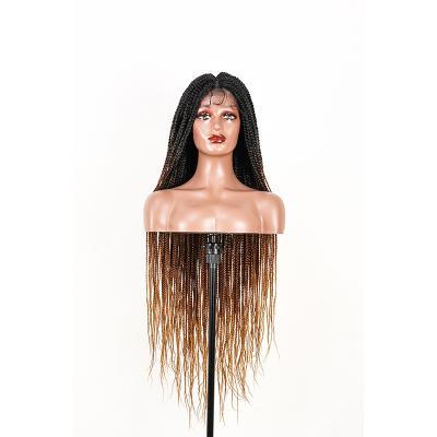 China Kinky Curl New style long hair wig braid gel 2 tone free black yellow gradient wig Hiigh grade for sale