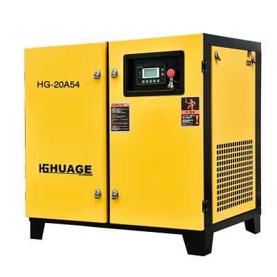 China Power Frequency 8-10 Bar 3phase 15kw 20hp Direct Driven Oil Lubricated Screw Type Air Compressor for sale