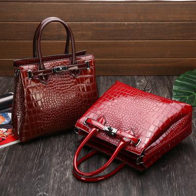 China Wholesale PU Elegance Stylish Snake Embossed Purse Sling Luxury Messenger Bag Crocodile PU Leather Tote Bag Ladies Women Handbags for sale