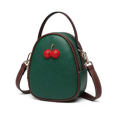 China Factory Fashion Wholesale High Quality Vegan PU Leather Women Shoulder Messenger Cherry Cross - Body Bags for sale