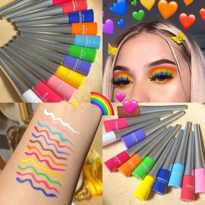 China Waterproof Colorful Blue Green Liquid Eyeliner Pen Cosmetics Pen Neon Green White Matte Yellow Waterproof Liquid Liner Makeup Eye Liner for sale