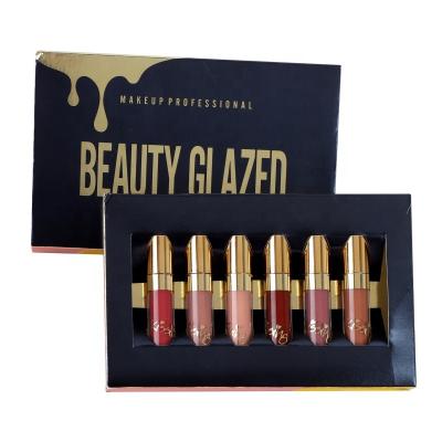 China Waterproof Beauty Glazed Cosmetics Maquiagem 6 Pcs Matte Liquid Lipstick Makeup Lipgloss Long Lasting Set Or Kit For Girl for sale