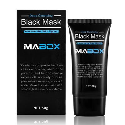 China Blemish Clearing Bamboo Blackhead Removal Mabox Bamboo Charcoal Mud Mask Acne Treatments Blackhead Facial Mask Deep Cleansing Black Mask for sale