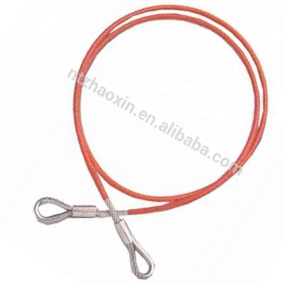 China LIFTING Galvanized Steel Red PVC Coated Against Corrosion Cable Anchor Sling for sale