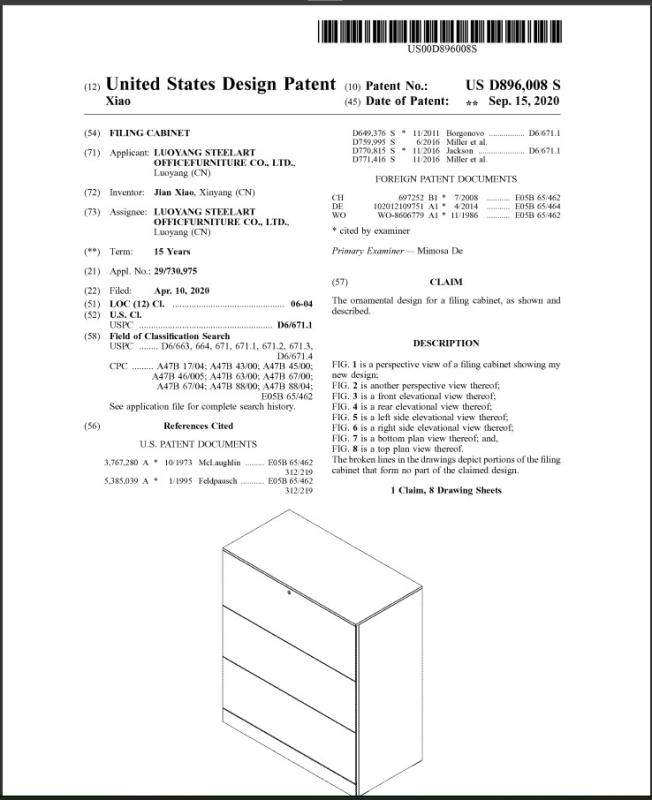 Appearance Patent - Henan Steelart Science and Technology co.,Ltd.