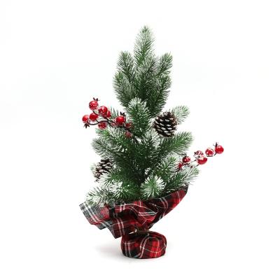 China New Coming 35cm Emulational Mini Christmas Table Tree Decoration Christamas Home Decoration with Berry Pine Cone Ornaments for sale