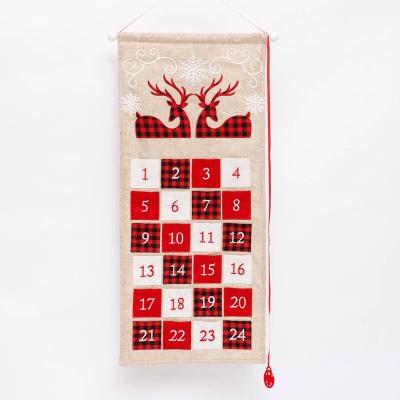 China Dreamcatcher Holiday Decorate Christmas Fabric Reindeer Advent Calendar New Year Door Wall Hanging Custom Countdown Advent Calendar for sale