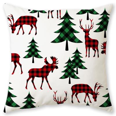 China Merry Christmas Home Decorative x18 40 x 40 cm 18 inch White Christmas Pillow Plush Decorative Pillow Single Side Digital Printing Short Cushion for sale