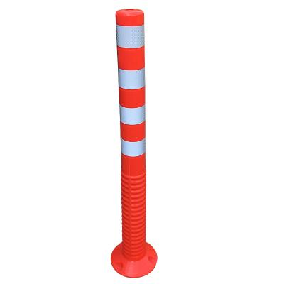 China 100cm HignHign Quality TPU Flexible Post Plastic Mark Bollards Reboundable Traffic Reflective Flexible Warning Barrier for sale