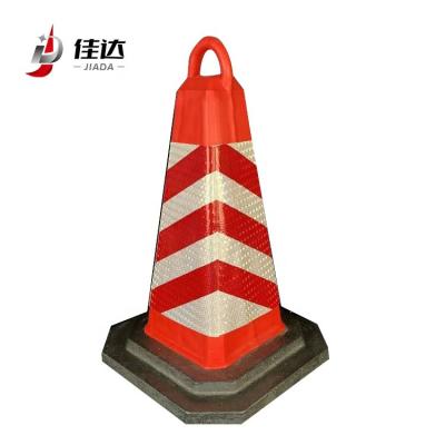 China Factory Outlet 500mm EVA Square Cone With Rubber Soft Base Flexible Traffic Safety Cone Reflective Warning Cone for sale