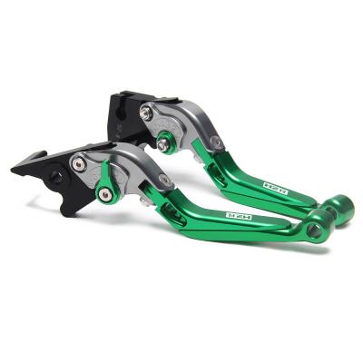 China Aluminum Alloy Motorcycle CNC Brake Adjustable Folding Extendable Clutch Levers For Kawasaki H2/H2R 2015-2016 for sale