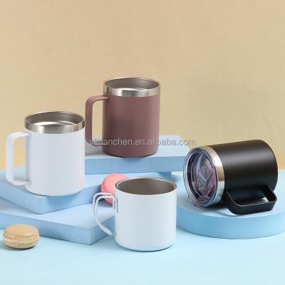 China 12oz Handle Cup 304 Stainless Steel Heat Insulation Office Coffee Mug Beer Sublimation Viable Blank for sale