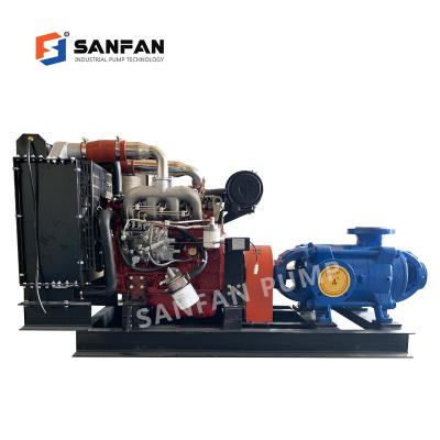 China Mining Industry Horizontal Multistage Pump Coal Mine Drainage Centrifugal Pump With Diesel Engine for sale