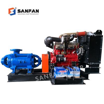 China Long Service Life Production and Sales Diesel Engine Horizontal Multistage Pump Agriculture Irrigation Centrifugal Pump for sale