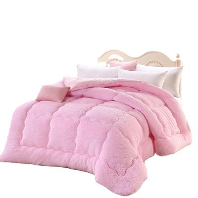 China Winter Shapa Lamb Fleece Bed Quilt Comforter Flannel Comforter Soft Comforter Wholesale Soft Comfortable Bedding for sale