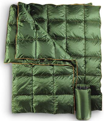 China Soft Water Resistant Light Weight Packable Folded Inflated Outdoor Camping Hiking Travel Down Blanket for sale