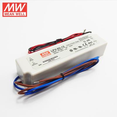 China Suitable for LED lighting medium well 5a led transformer 12v with IP67 U L approved LPV-60-12 for sale