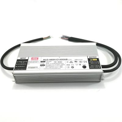 China 0-10VDC/10V PWM Sigal/resistor HLG-480H-C1400AB 480W constant current hlg 1400 meanwell with dimming function for sale