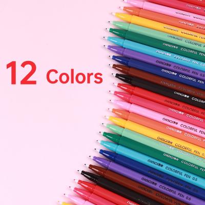 China 12 Color 3000 Fiber Eco-friendly Pen For Student Writing Watercolor Maker Pen Drawing Set for sale