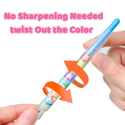 China Cheap Price 36 Colors Non-Toxic Smart Non-Toxic Kids Twistable Wax Crayon In PVC Box for sale