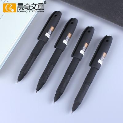 China Normal high quality rubber surface custom logo gel ink pen for sale