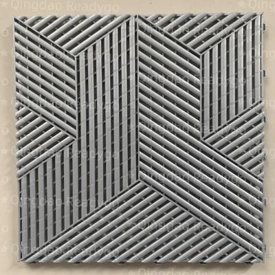 China Stain Resistant Garage Flooring Squares Grey Garage Floor Tiles Plastic for sale