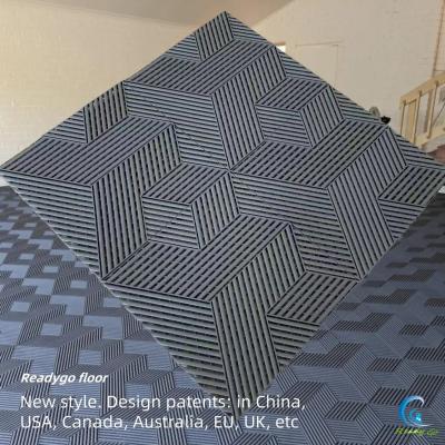 China Grey Puzzle Garage Flooring Chemical Proof Garage Tile Squares for sale