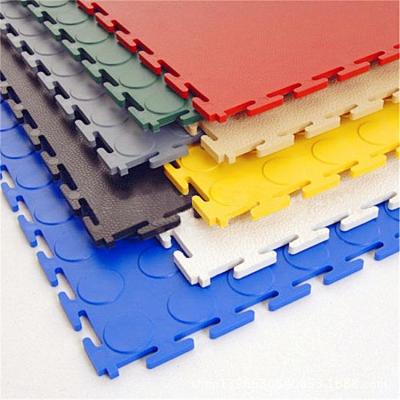 China Colorful 6.5mm Garage Tiles PVC Interlocking Floor Tiles For Garage for sale