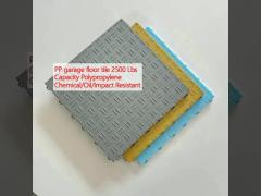 PP garage floor tile 2500 Lbs Capacity Polypropylene Chemical/Oil/Impact Resistant