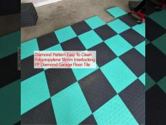 Diamond Pattern Easy To Clean Polypropylene 18mm Interlocking PP Diamond Garage Floor Tile