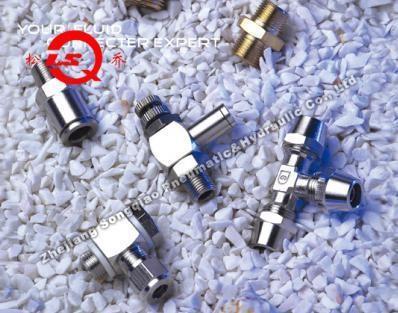 Китай Adjustable Speed Push Lock Fittings Pneumatic JTS Nickle Plated In Brass продается