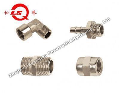 Китай Knurling Nut Type Pneumatic Line Fittings In Brass Nickle Plated Optional Size продается