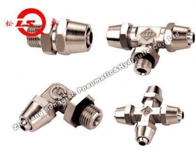 中国 Lock Nut Type Pneumatic tube Fittings , JSM Pneumatic Connectors Push To Connect 販売のため