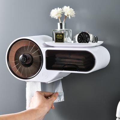 China Amazon Hot Sale Modern Toilet Paper Roll Paper Holder Multifunctional Wall Mounted Tissue Box for sale