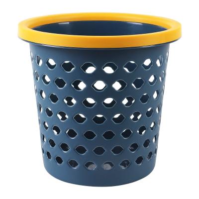 China Office Bathroom Waste Paper Waste Basket Viable Creative Hollow Trash Can Plastic Trash Cans for sale