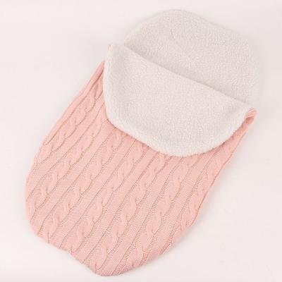 China Breathable Wrap Blanket Plush Knitted Baby Warm Woolen Soft Sleeping Bags for sale