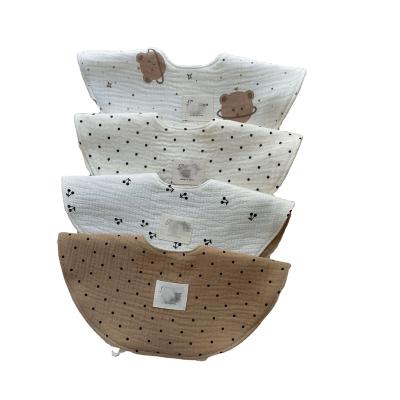 China 100% Skin-friendly Bandana Baby Saliva Towels Washable Cute Cotton Bib for sale