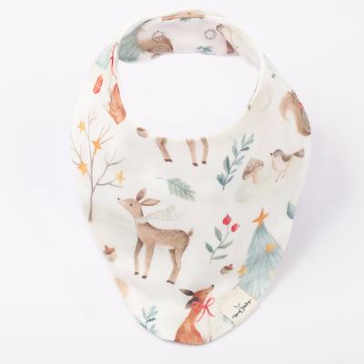 China Sustainable Baby Bamboo Bibs Custom Picture Printed Water Sustainable Reusable Cotton Baby Bibs Soft Baby Reusable Bandana Feeding Products for sale