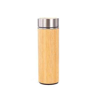 China Business BPA Free 450ML/11OZ Eco Drinkware Stainless Steel Natural Bamboo Flask With Handle for sale