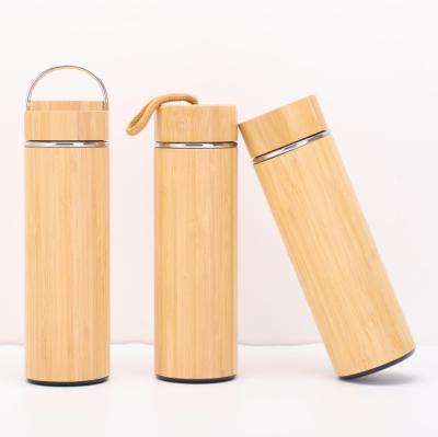 China Hot Selling Stock Standard Steel Business Nature Bamboo Mouth Vacuum-Insulated Thermal Flask for sale