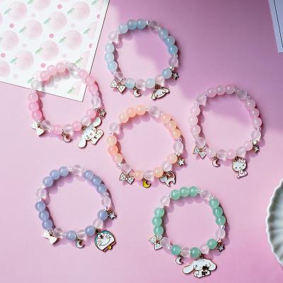 China Wholesale Hot-selling Female Alloy Crystal Beaded Student Bracelet New Ceramics 2022 Cute Design Cute Animal Bracelet for sale