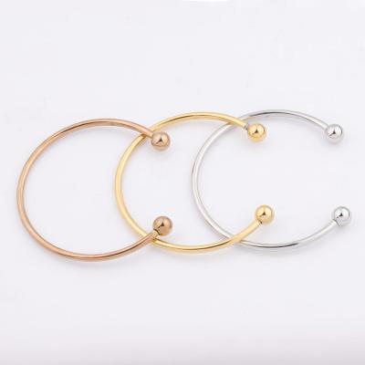 China Hot FASHIONABLE stainless steel U first round bead bracelet with DIY bead bracelet wholesale independent packing for sale