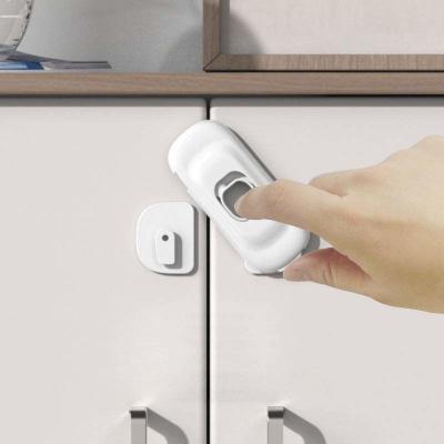 China Prodigy  Child Safety Locks Baby Safety Cabinet Lock Plastic Sliding Door Lock for sale