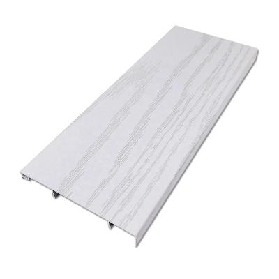 China Modern factory price with free sample decorative wood grain white aluminum skirting board for sale