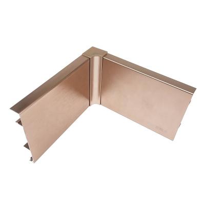 China Factory Inventory Modern Metal Skirting Board Material Curling Outer Corner for sale