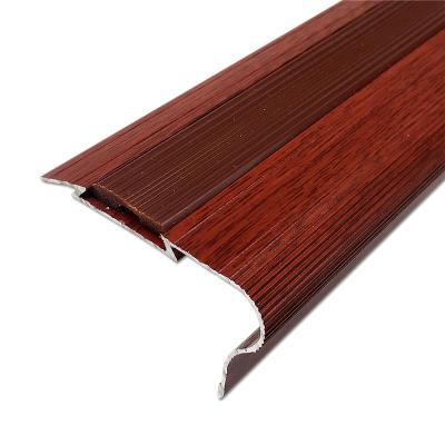 China Modern Stair Nosing With Anti Sniffing Rubber Insert Aluminum Curved Staircase For Vinyl Flooring for sale