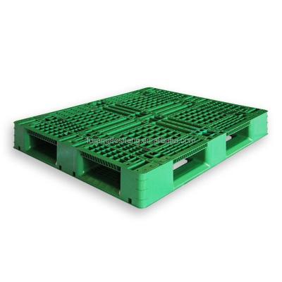 China Euro Single Faced Shipping Plastic Pallet 4Way 1200*1000 Heavy Duty Stackable Storage HDPE Noise Top Box Large for sale